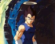 Vegeta with halo near cave