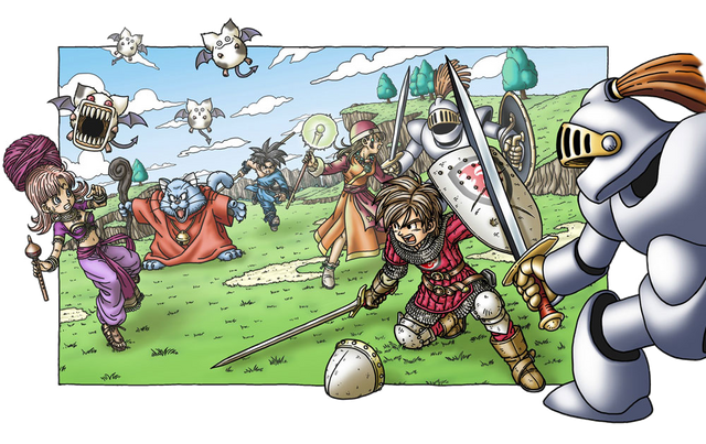 File:DQIX - Party battling monsters.png