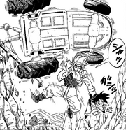 Goku saves Goten