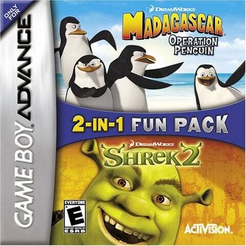 File:2 In 1 Double Pak Shrek 2 & Madagascar Operation Penguin for Nintendo Gameboy Advance.jpg