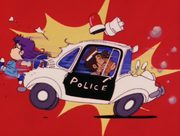 Arale Running Through Police