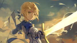 56032 fate stay night saber anime girls with swords