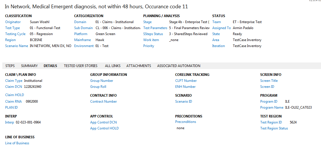 Test Case Fields