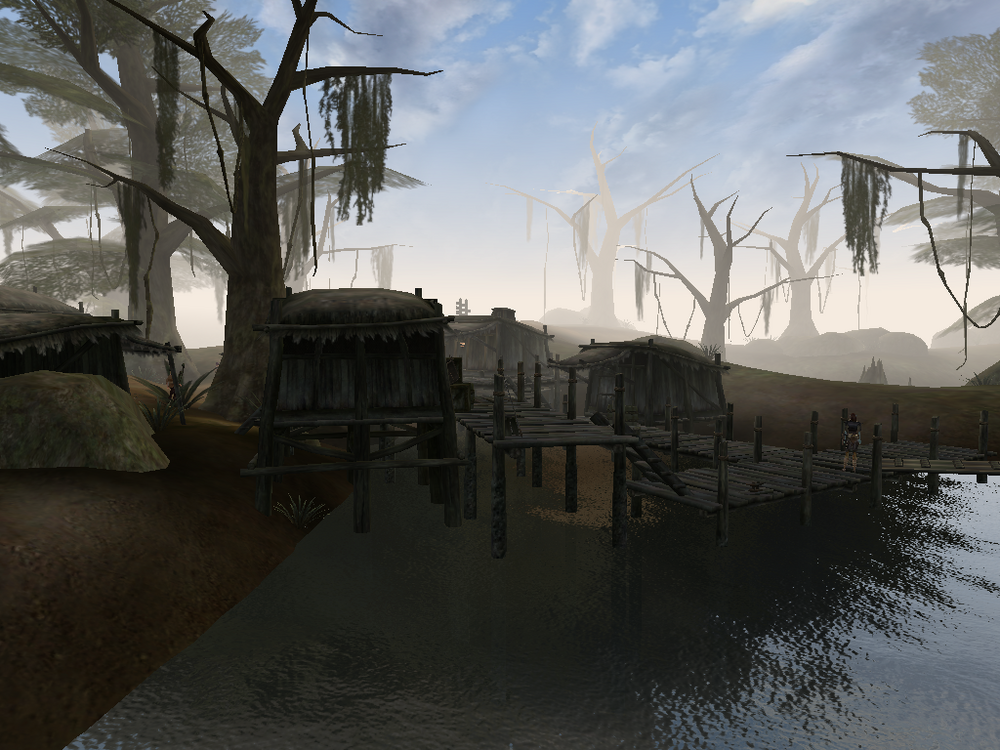 Хла Оуд в TES 3: Morrowind. Вид на пристань Хла Оуд со стороны Внутреннего моря