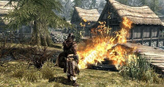 File:Skyrim Dragon attack at Riverwood 4.jpg