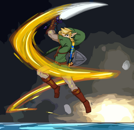 Link s Spin Attack colored by Creamy423