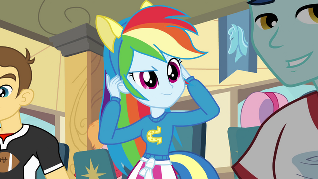 File:Rainbow Dash putting ears on EG.png