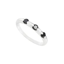 Lbj-l5010402wrs3-sterling-silver-stackable-black-cubic-zirconia-three-stone-ring-size-5 5110780