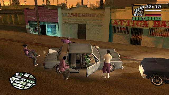 Archivo:BallasGolpeandoElVehiculoFuncionEliminada2BetaSanAndreas.png