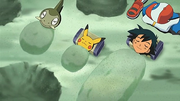 EP663 Ash Pikachu e Axew disfrutando.png