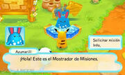 Azumarill y el tablón de misiones MM3.jpg