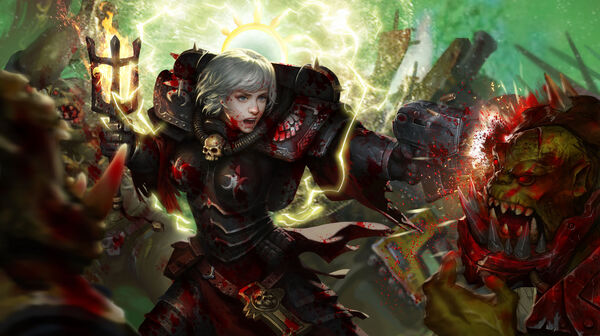 Sororita orden sepulcro negro vs orkos.jpg