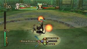 Beat and Allegretto Battling Two Florite Mice