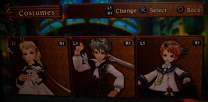 Costumes - Menu
