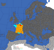 "Map showing France’s starting position in 1492"