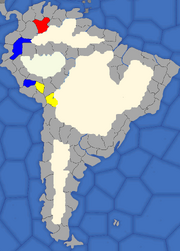 "Map showing South American provinces that trigger bankruptcy events"