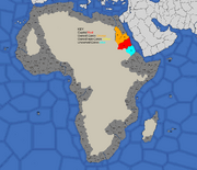 "Map showing Nubia's starting position in 1700"