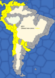 "Map showing Spain's South American possessions in 1700"