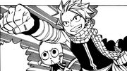 Natsu et Happy prêts à attaquer Avatar