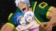 Lisana, Elfman et Reby célèbre la victoire de Fairy Tail.jpg