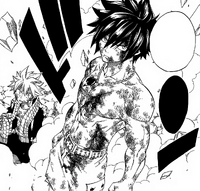 Gray lindung Natsu dari Mard