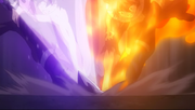 Mêlant flammes et glaces, Grey et Natsu frappent Mald Gheel.png