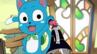 Happy pats Chibi Natsu