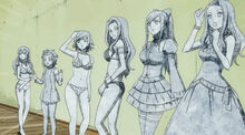 Mirajane, Erza, Cana, Juvia, Levy, and Bisca turned to stone.jpg