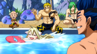 La Tribu Raijishuu en la piscina