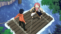 Natsu trapped by Gray