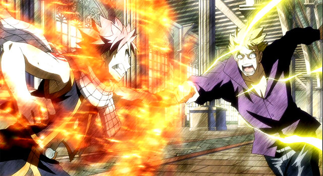File:Natsu and Laxus clash.jpg