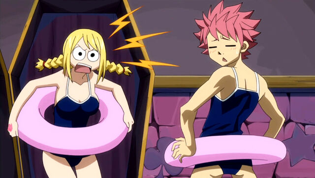 File:Lucy and Natsu in matching swimsuits.jpg