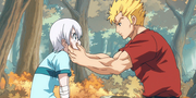 Laxus pinching Lisanna