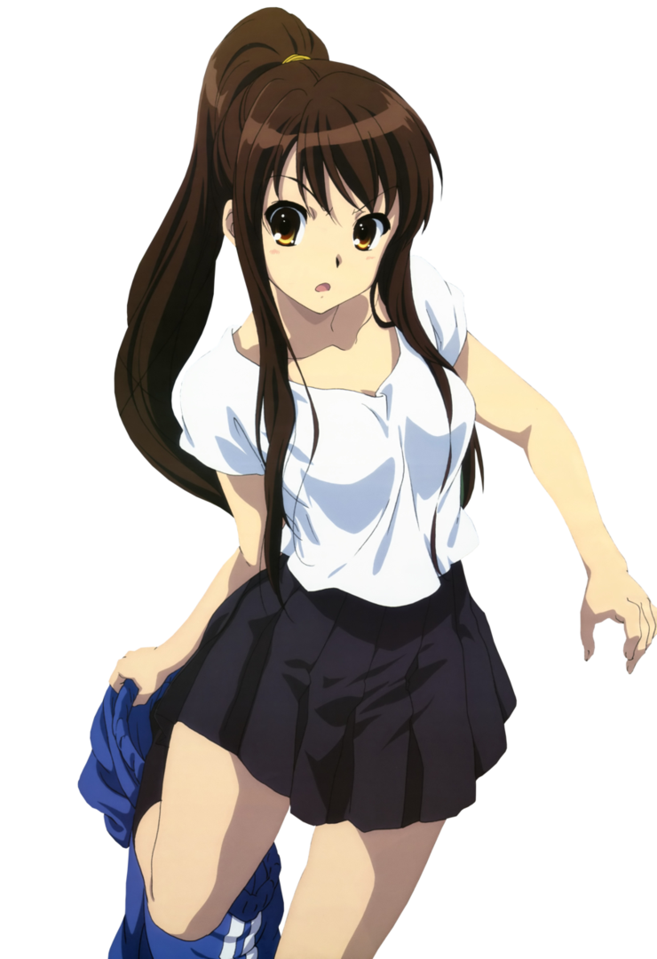 Image - Haruhi suzumiya with long hair render by 