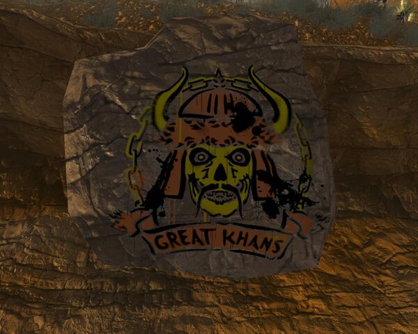 File:Fallout New Vegas Great Khan Sign In Red Rock Canyon (2).jpg
