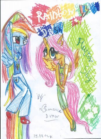 Plik:Rainbow Dash i Fluttershy by Fryloczek.jpg