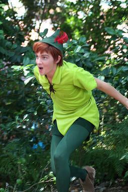 Peter Pan surprising us on the Family Magic Tour at the Magic Kingdom