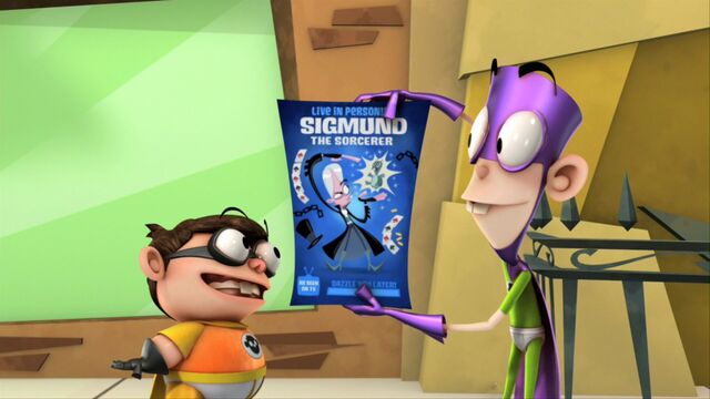 File:Fanboy and Chum Chum looking at Sigmund poster s1e17a.jpg