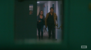Travis and Madison arrive at the stairwell