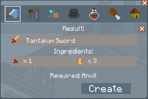 Tantalum Sword Crafting