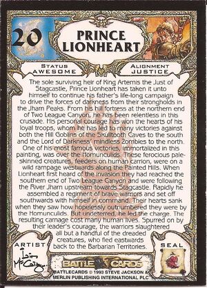 20 Prince Lionheart US back