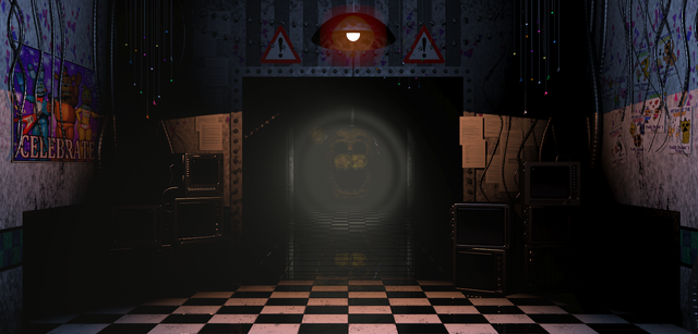 Archivo:Golden Freddy en el pasillo.png
