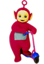 Po from the show riding her cootah