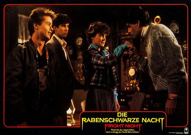 File:Fright Night 1985 German Lobby Card 16 Stephen Geoffreys William Ragsdale Amanda Bearse Chris Sarandon.jpg