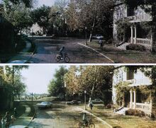 Fright Night 1985 Backlot Matte Painting comparison