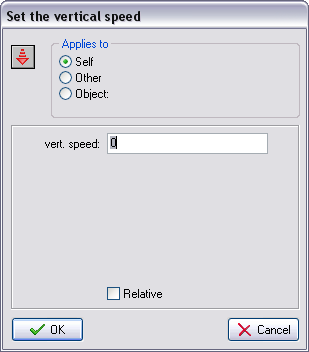 Set the vertical speed