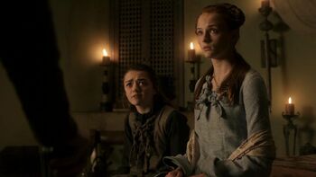 1x06 Санса и Арья уговаривают отца не отправлять их домой.jpg