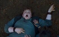 Young hodor seizing hold the door