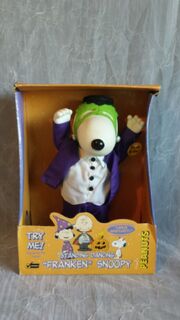 Gemmy Industries 1998 Animated Peanuts Standing Dancing ''Franken'' Snoopy Halloween Figure RARE