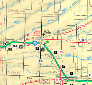 Map of Thomas Co, Ks, USA